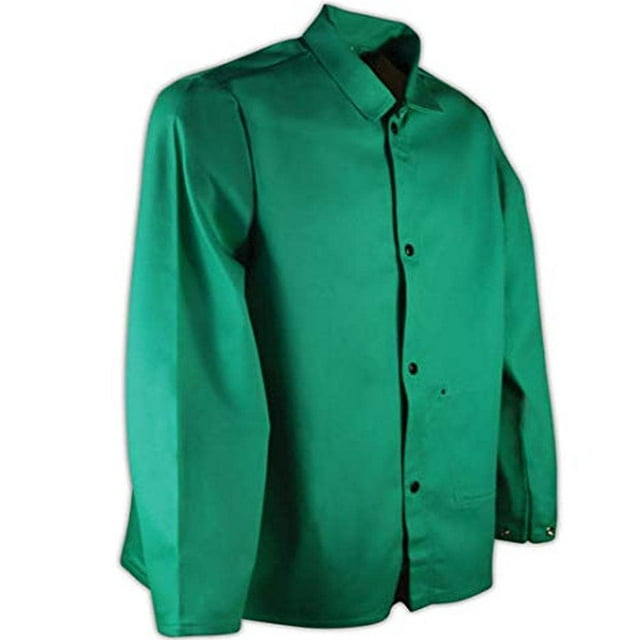 MAGID SparkGuard PVC-Free Flame-Resistant Cotton Jacket, 30” Long, Green, Size 4XL