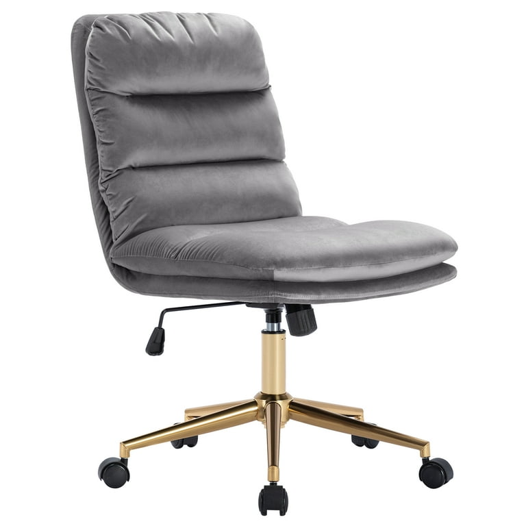 Duhome Office Chair Desk Chair Armless Velvet Gray 1 Pcs Walmart