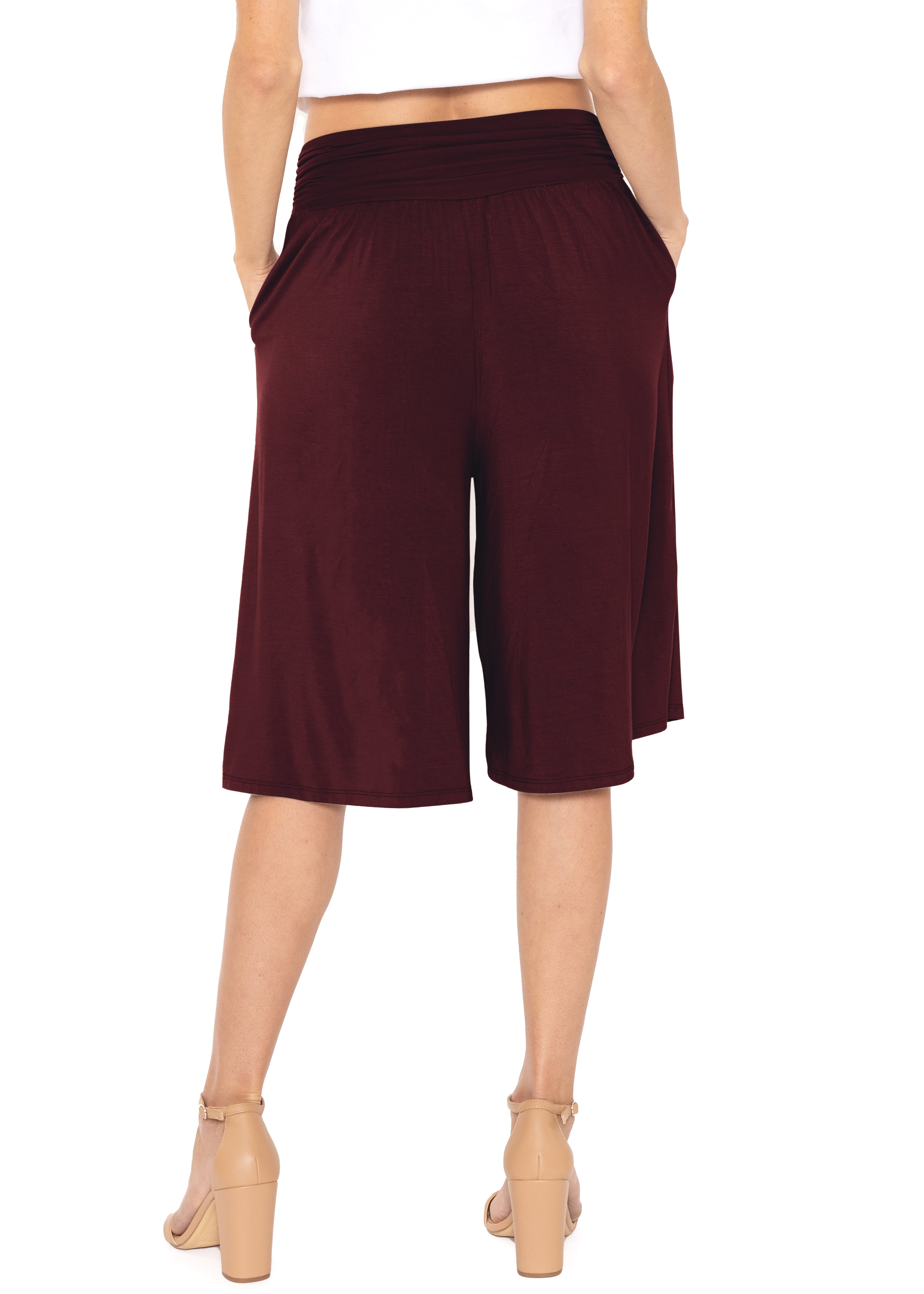 Stretch Is Comfort Women's Stretch (Rayon) Cropped Gaucho with Pockets|  Adult Small- 5x