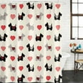 thumbnail image 2 of Cute Scotch Dogs Bathroom Shower Curtains with 12 Hooks Polyester Waterproof Shower Curtain for Stalls and Bathtubs Red Heart Lovely Pets Vintage Decorative Bathroom Privacy Curtain 54x78 Inches, 2 of 9