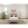 thumbnail image 2 of Tslinn Low Profile Upholstered Platform Bed,Twin Beds with Pink(Velvet), 2 of 5