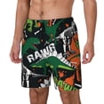 thumbnail image 2 of Uemuo Dinosaur Skeleton Pattern Mens Swim Trunks Quick Dry Board Shorts with Mesh Lining, Stretch Beach Shorts Quick Dry No-Chafing Board Shorts-Small, 2 of 9