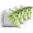 thumbnail image 5 of Ambesonne Asian Themed Throw Pillow Cover 4 Pack, Leaves Greenery Print, 16", White and Green, 5 of 7
