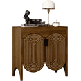thumbnail image 4 of LEFHDA Buffet Cabinet, Sideboard Cabinet with Storage, Accent Storage Cabinet with Carved Arc Door Design for Kitchen Dining Room, 2 Doors Buffet Cabinet with Adjustable Shelves, 4 of 10