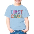 thumbnail image 4 of Arlun Kids Unisex First Grade Short Sleeve T-Shirts Back to School Outfits 1st Grade Letter Print First Day of School Graphic Tee Casual Crew Neck Tops for Girls Boys 150, 4 of 8