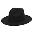 thumbnail image 1 of Sombrero ranchero retro YONGSHENG con ala ancha Fieltro negro, 1 of 3