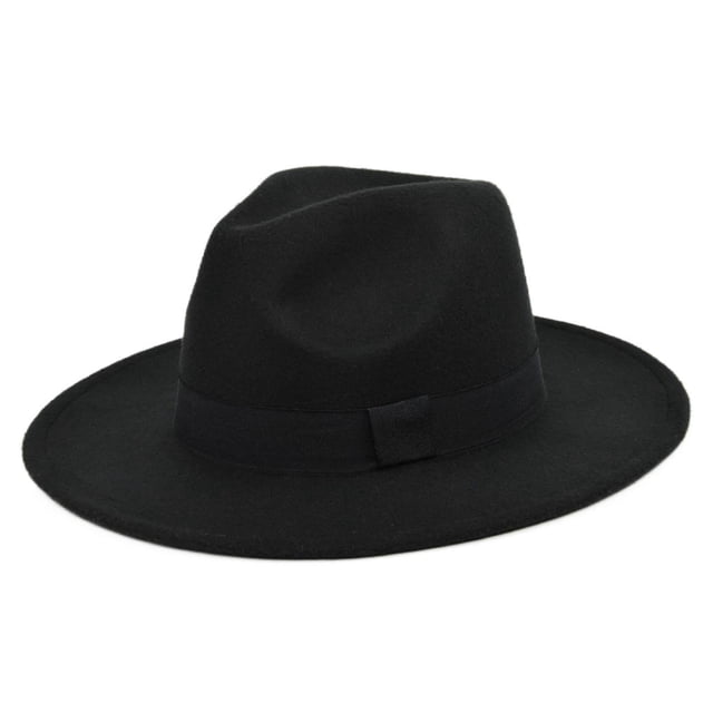 Sombrero ranchero retro YONGSHENG con ala ancha Fieltro negro