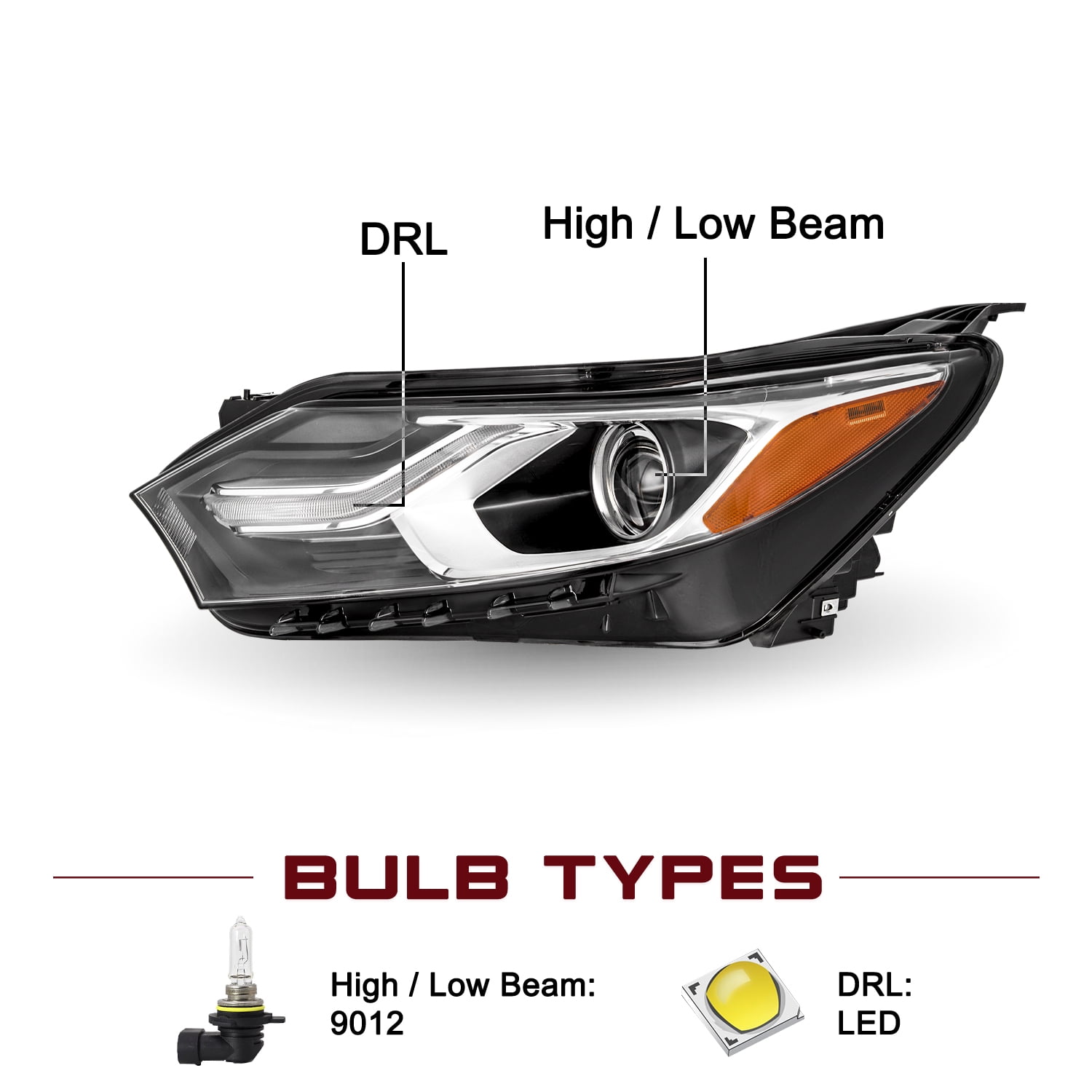 For 2018-2020 Chevy Equinox Left Factory Halogen Headlight 18-20