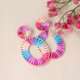 thumbnail image 5 of Pendientes de aro con borla hechos a mano, joyería de moda para mujeres y niñas, 5 of 5