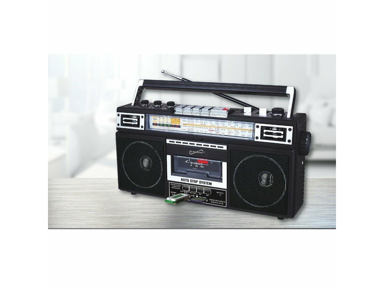 Supersonic Portable AM/FM Radio, Black, SC-3201BT-BK