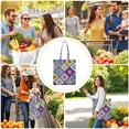 thumbnail image 4 of Bohemian Sketch Style Canvas Shopping Bag – Earthy Rustic Reusable Tote, 4 of 6