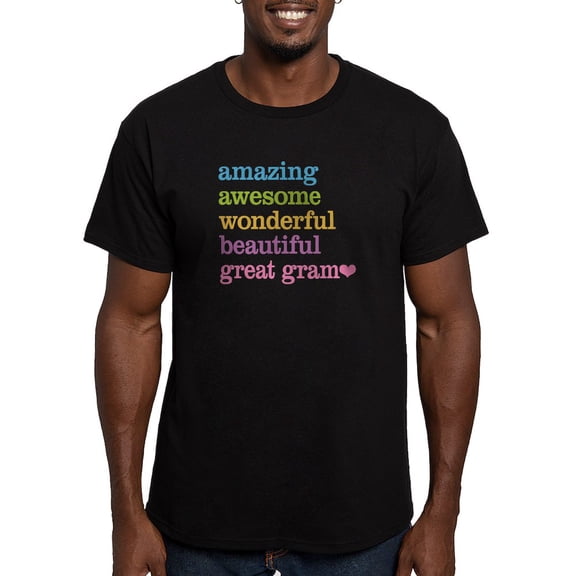 CafePress - Great Gram Amazing A Men's Fitted T Shirt (Dark) - Men's Fitted T-Shirt