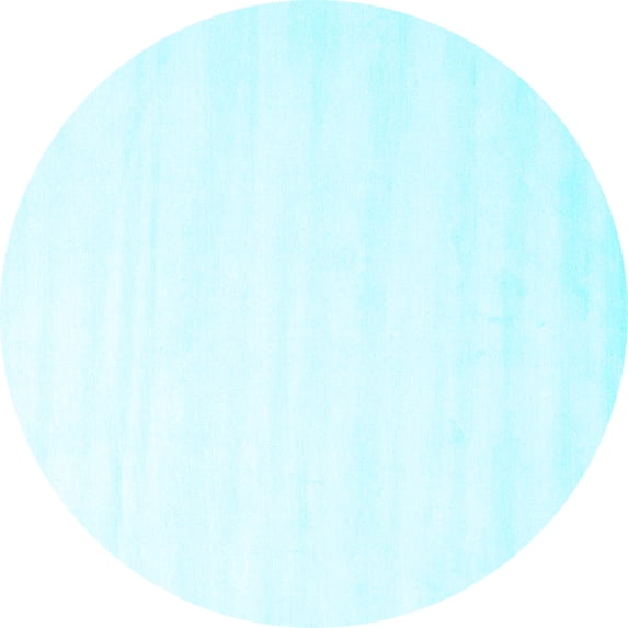 Ahgly Company Indoor Round Solid Light Blue Modern Area Rugs, 7' Round