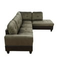 thumbnail image 3 of Hommoo Flannel and PVC Living Room Furniture Sets, L Shaped Couches and Sofas, Modern Sectional Sofa for Home&Office, Taupe (No Ottomans), 3 of 8