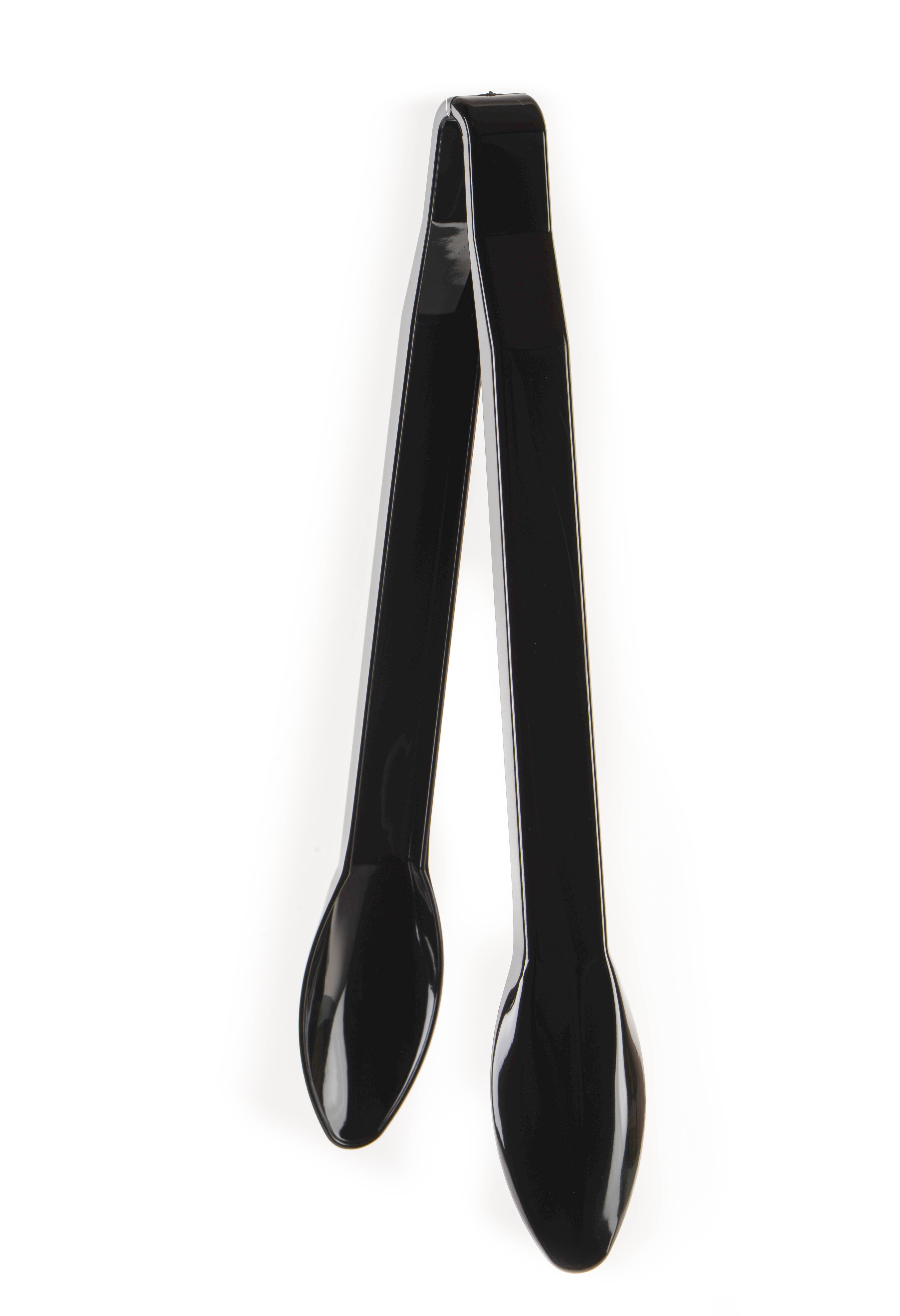 Set of 144 Heavy Duty Black Serving Tongs 12 inch Plastic