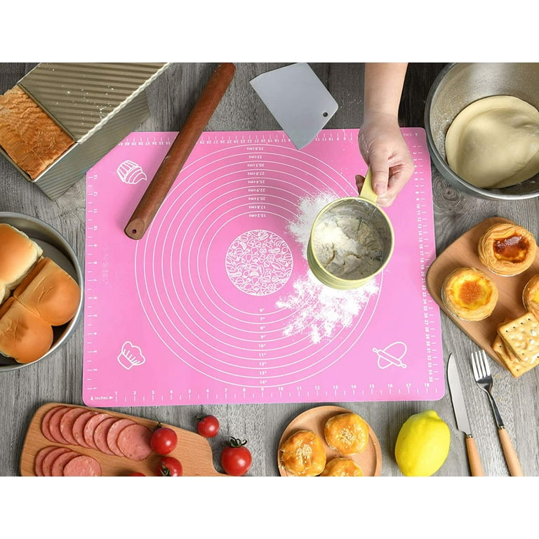 Silicone Mat Rolling with Measurements | Silicone Non-Stick Fondant Mat |  Liner Heat Resistance Table Placemat Pad Pastry Board | Reusable BPA Free