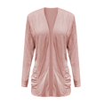 thumbnail image 4 of Open Front Cardigan for Women, Comdrip Women's Lightweight Cardigan Sweaters Open Front Long Sleeve Casual Loose Thin Cardigans with Pockets 2025 Light Weight Cardigan Women Pink M, 4 of 4