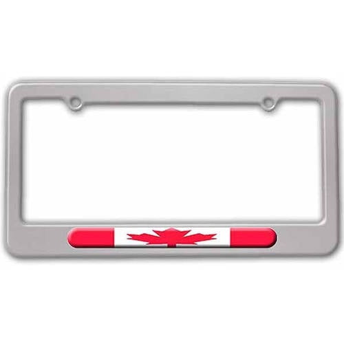 WHITE CANADA CANADIAN  flag License Plate Frame