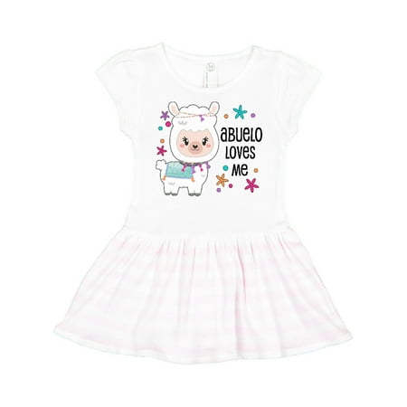 

Inktastic Abuelo Loves Me- cute and happy llama Gift Toddler Girl Dress