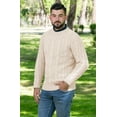 thumbnail image 2 of SAOL Aran Sweater Men`s Wool Blend Knit Pullover Fisherman Traditional Jumper from Ireland, 2 of 3
