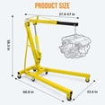 thumbnail image 5 of CazToi 2 Ton Folding Engine Hoist 4400LB Hydraulic Cherry Picker with 6 Wheels for Garage, 5 of 7