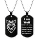 thumbnail image 3 of Collar para mujer, joyería para mujer, collar con colgante de lobo de acero inoxidable para hombre con letras de doble cara, llavero con placa de identificación militar, collar de marca militar., 3 of 5