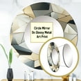 thumbnail image 3 of Designart "Industrial Geometric Tessellations In Blue Haze" Geometric Rund Mirror For Wall Decor - Large Beige Round Print Mirror - Round Modern Mirror - Wall Mounted Round Large Mirror - 23" x 23", 3 of 6