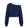 thumbnail image 6 of XINXIAOO Girls Off the Shoulder Sweatshirt Asymmetrical Long Sleeve Cute Crop Top Sweatshirt Pullover Spring Fall Girls Clothes 9-10 Years, 6 of 6
