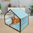 thumbnail image 2 of Blue and White Pet House, Cartoon Sky with Fluffy Clouds Clear Day Pattern, Outdoor & Indoor Portable Dog Kennel with Pillow and Cover, 5 Sizes, Pale Blue Pale Blue, by Ambesonne, 2 of 4