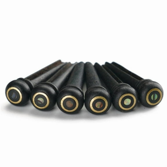 6pcs Ebony Guitar Bridge Pins for 6 & 12 String Acoustic Guitar Fixed String Nails,6 x Bridge pins for acoustic guitar,Black