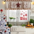 thumbnail image 5 of Red Texas Star Vintage Curtain Valances for Windows, Kitchen Valance Window Treatments Panel 2 Pack, Farmhouse Berry Brown Wooden Rod Pocket Short Curtains for Bathroom Bedroom 42 x 12 Inch, 5 of 8
