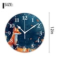 thumbnail image 2 of 12 Inch Wall Clock Battery Operated Silent Clock Decorative for Office, Kitchen, Outdoor, Living Room，Fox Flower Mushroom forest Pretty, 2 of 4