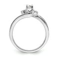 thumbnail image 2 of Solid 14k White Gold Diamond Side-Stones with CZ Cubic Zirconia Center Stone Diamond Engagement Ring Size 8, 2 of 7