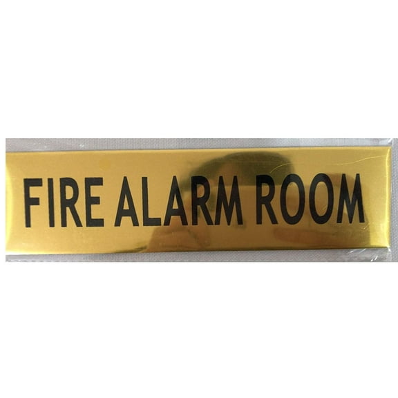 FIRE Alarm Room Sign (Gold, Aluminum, 2 X7.75) (ref-2201)