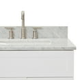 thumbnail image 4 of Ariel Hamlet 43 In. Right Offset Rectangle Sink Vanity With 0.75 In. Carrara White Countertop In White, 4 of 11