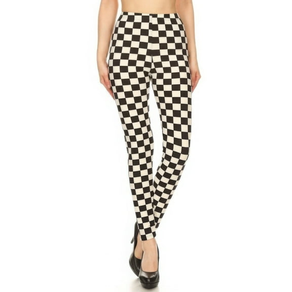 Checkered Printed High Waisted Leggings