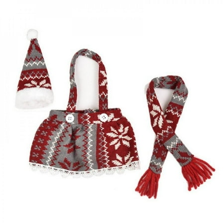 

Sales Promotion!New Christmas Decorations Creative Cute Apron Suit Red Wine Bottle Cover Red