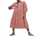 thumbnail image 1 of Geometric Print Loose A-Line Party Dress for Women with Long Sleeves, 1 of 4
