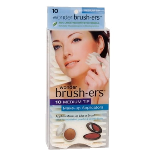 Wonder Applicateurs de Maquillage Brushers - 10 Embout Moyen - Blanc