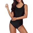 thumbnail image 1 of ¡Rebajas! Traje de baño de una pieza Prolriy para mujer, estilo vintage, fruncido, para entrenamiento deportivo, con control de barriga, acolchado, push up, color negro, talla XXL., 1 of 8