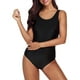 thumbnail image 1 of ¡Rebajas! Traje de baño de una pieza Prolriy para mujer, estilo vintage, fruncido, para entrenamiento deportivo, con control de barriga, acolchado, push up, color negro, talla XL., 1 of 8