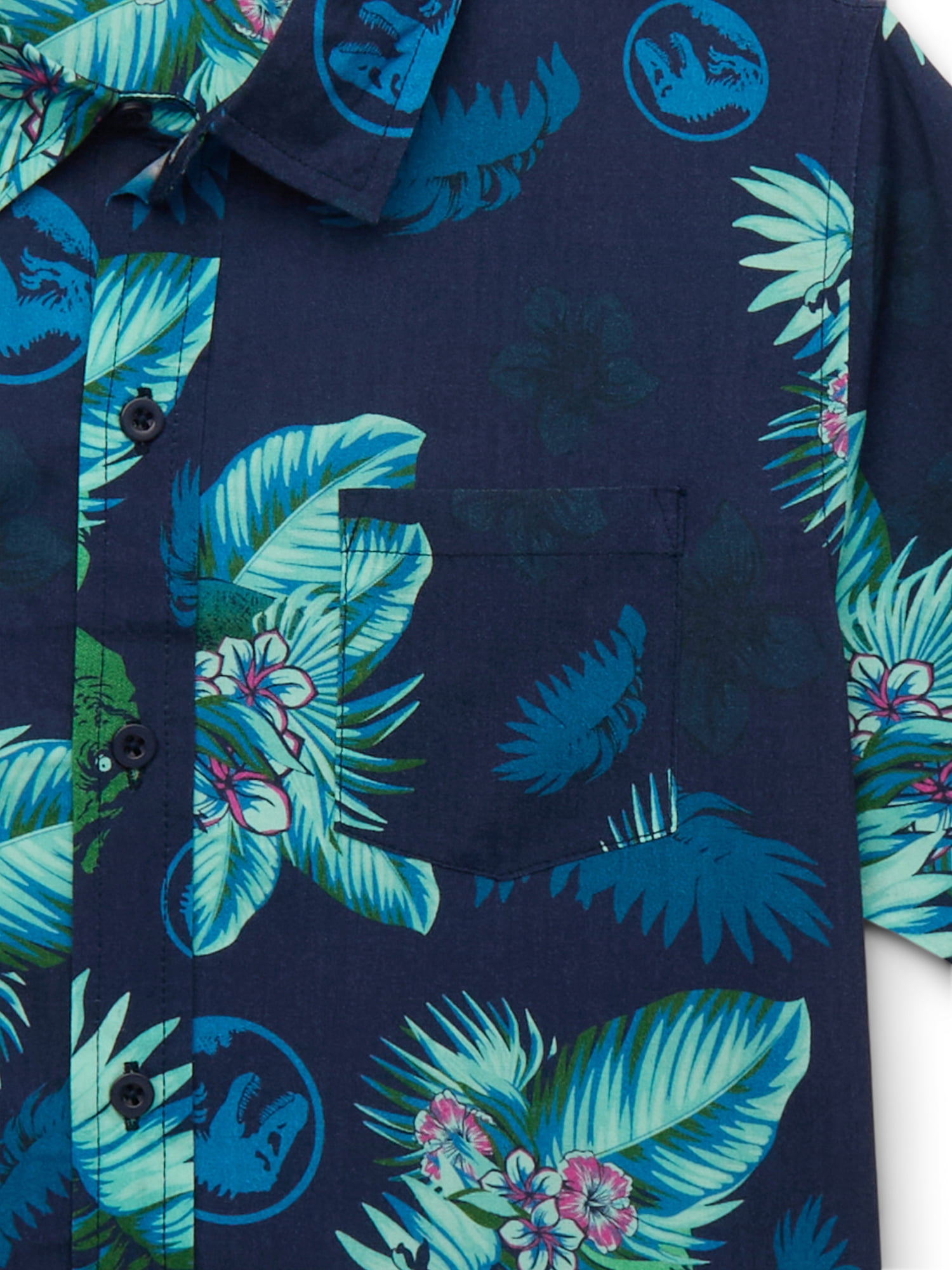 Jurassic Park Boys' Print Button Up Shirt, Sizes 4-18