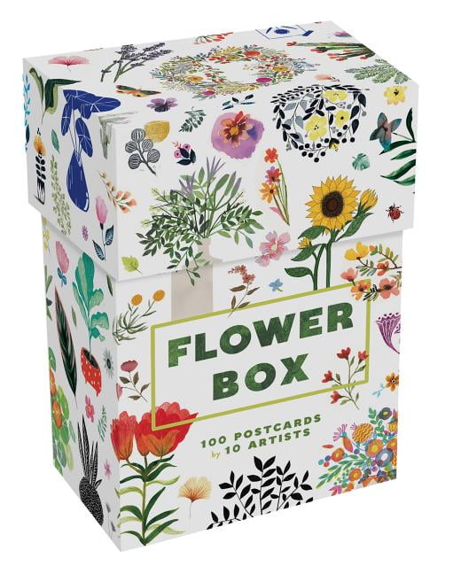 Flower Box: 100 Postcards by 10 artists (100 botanical artworks by 10 artists in a keepsake box)