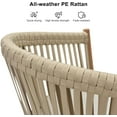 thumbnail image 4 of PURPLE LEAF Outdoor Counter Height Bar Stools Set of 2, Patio Woven Aluminum Barstools Bar Chairs with Back and Cushions for Balcony Garden Indoor Kitchen Outside, Teak, 4 of 9