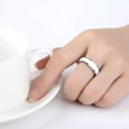 thumbnail image 2 of 4MM Silver Titanium Steel Band Men's Women's White Jewelry Ring Size 3-10, 2 of 5