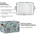 thumbnail image 3 of Storage Basket Summer Skeleton Foldable Canvas Laundry Baskets Bin Waterproof Inner Layer with Sturdy Handles for Toy Nursery Blanket Clothes 2 Pack Home Decor, 3 of 7