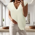thumbnail image 2 of HBFAGFB Tank Tops Womens Fashion Versatile V Neck Ribbed Sleeveless Pullover Sweater Vest White Size M, 2 of 5