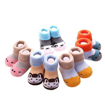 

Zlekejiko Children Autumn And Winter Fashion Cute Cartoon Comfortable Thickened Thermal Socks(5PCS)