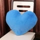 thumbnail image 1 of Zhuge Almohada decorativa con forma de corazón y relleno de piel sintética de conejo suave para niños, niñas, amigos y San Valentín (40,6 x 50,8 cm, azul oscuro), 1 of 2