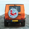 thumbnail image 6 of Goofa Red Funny Crab on Blue Stripe Pattern Universal Tire Cover for Jeep, SUV, Truck, and Trailer – Waterproof, UV-Resistant,Easy to Install, Fits 14"-17" Tires-15 inch, 6 of 6